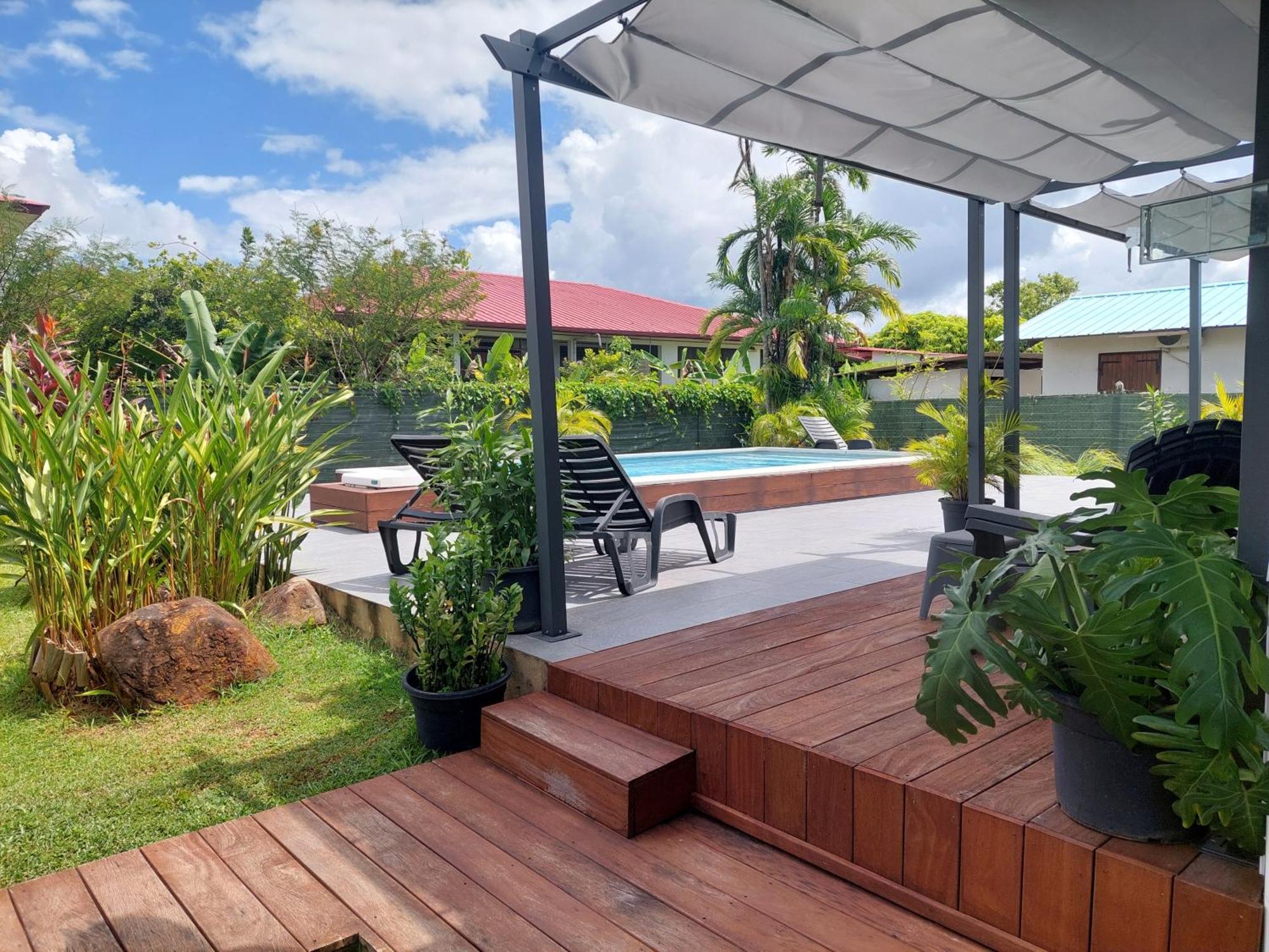 Koko Lodge petite maison paisible avec terrasse, jardin et piscine Remire-Montjoly Extérieur photo